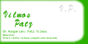 vilmos patz business card